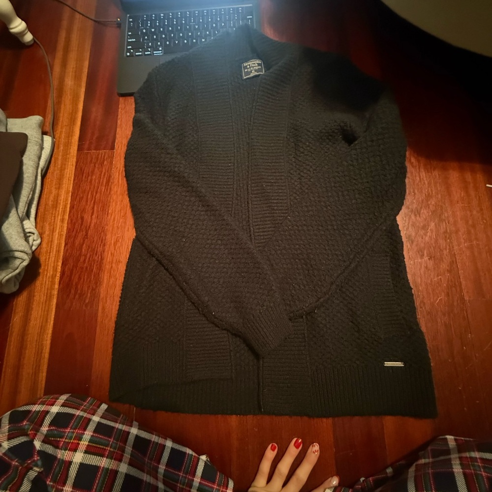 Abercrombie & Fitch Black Zip Up Sweater